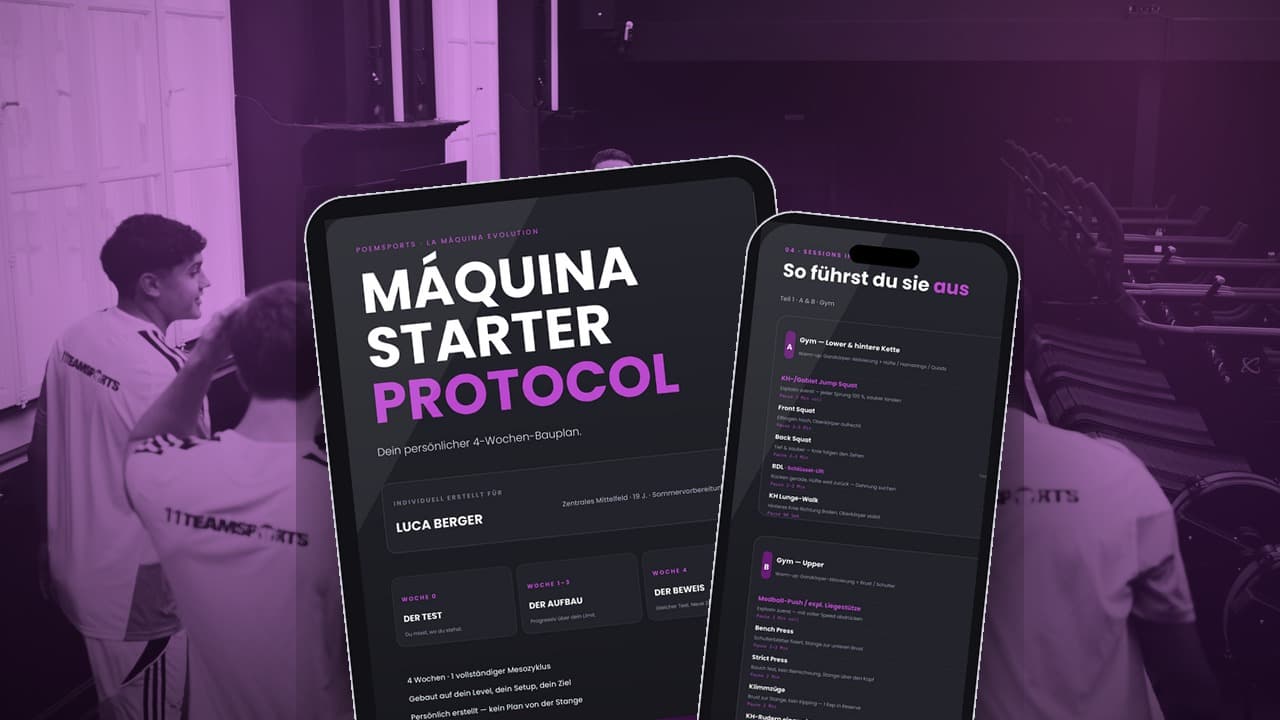 Máquina Starter Protocol — 4-Wochen-Bauplan auf iPad und iPhone